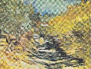 A Road at Saint Remy with Female Figure Vincent Van Gogh